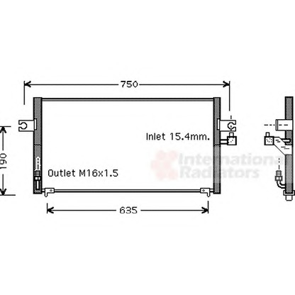 Foto Condensatore, Climatizzatore VAN WEZEL 13005243