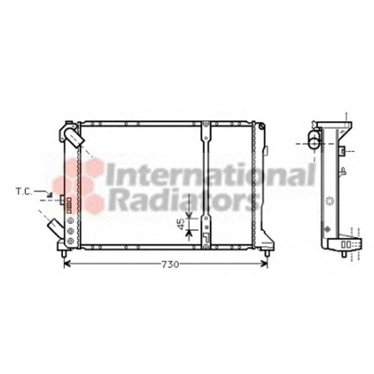 Foto Radiador, refrigeración del motor VAN WEZEL 43002209