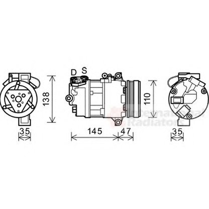 Foto Compressore, Climatizzatore VAN WEZEL 0600K395