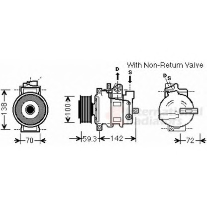 Foto Compresor, aire acondicionado VAN WEZEL 0300K334