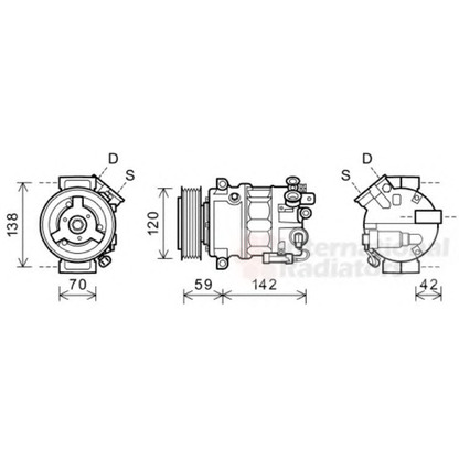 Foto Compresor, aire acondicionado VAN WEZEL 3700K576