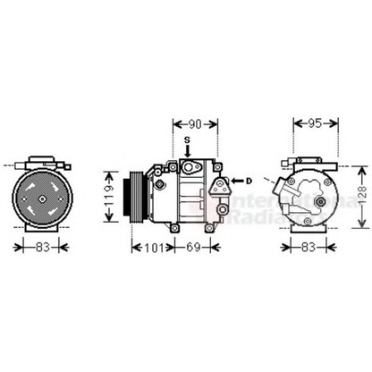 Photo Compresseur, climatisation VAN WEZEL 8200K237