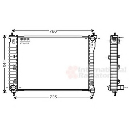 Foto Radiador, refrigeración del motor VAN WEZEL 08002034