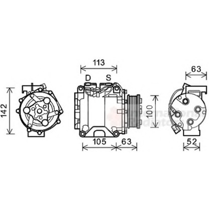 Foto Compresor, aire acondicionado VAN WEZEL 2500K237