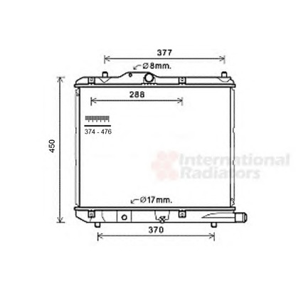 Photo Radiator, engine cooling VAN WEZEL 37002590