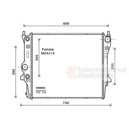 Photo Radiator, engine cooling VAN WEZEL 77002053