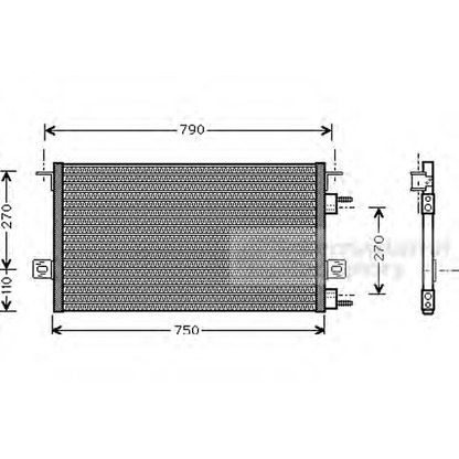 Foto Condensatore, Climatizzatore VAN WEZEL 07005037