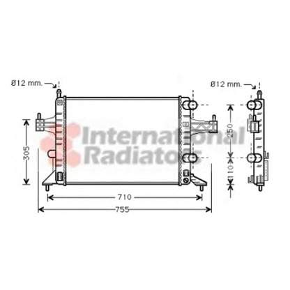 Photo Radiator, engine cooling VAN WEZEL 37002303