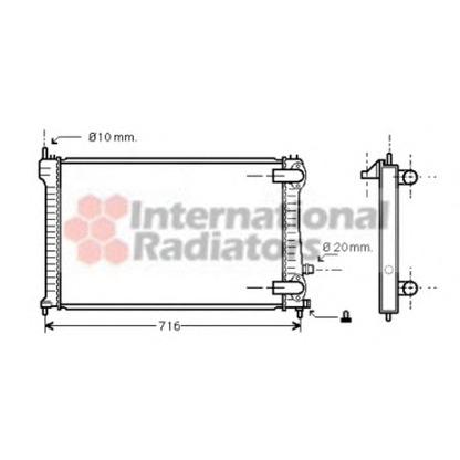 Photo Radiator, engine cooling VAN WEZEL 40002196