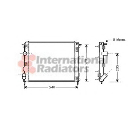 Foto Radiador, refrigeración del motor VAN WEZEL 43002272