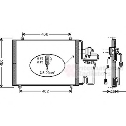 Photo Condenser, air conditioning VAN WEZEL 43005219