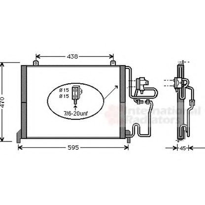 Foto Condensatore, Climatizzatore VAN WEZEL 43005245