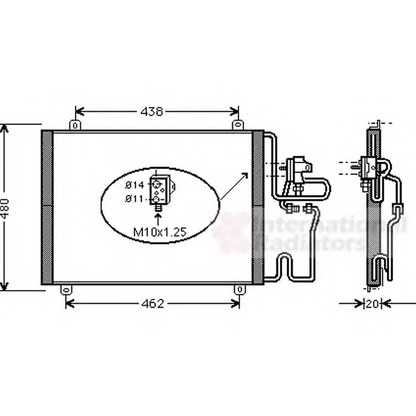 Foto Condensatore, Climatizzatore VAN WEZEL 43005246