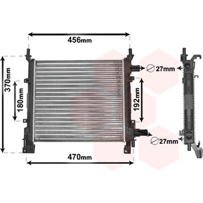 Photo Radiator, engine cooling VAN WEZEL 18002260