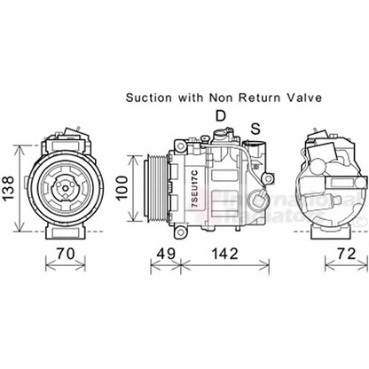 Foto Compresor, aire acondicionado VAN WEZEL 3000K638