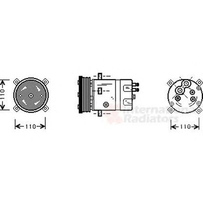 Foto Compresor, aire acondicionado VAN WEZEL 0100K071