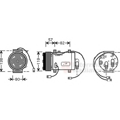 Photo Compresseur, climatisation VAN WEZEL 0300K143