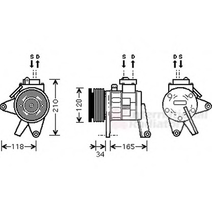 Foto Compresor, aire acondicionado VAN WEZEL 0700K065