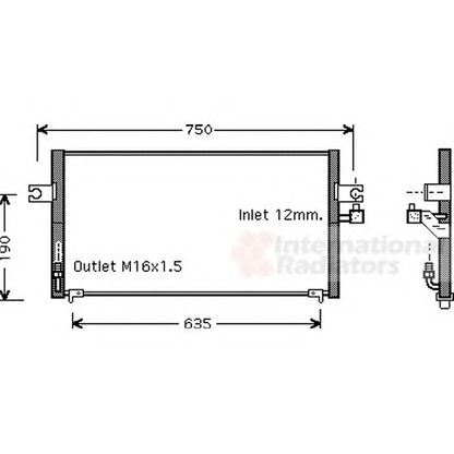 Foto Condensatore, Climatizzatore VAN WEZEL 13005212