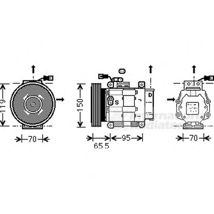 Photo Compressor, air conditioning VAN WEZEL 1700K031