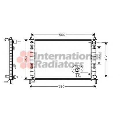 Photo Radiator, engine cooling VAN WEZEL 18002324