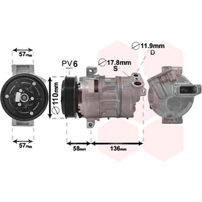 Photo Compresseur, climatisation VAN WEZEL 1700K446