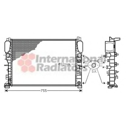 Photo Radiator, engine cooling VAN WEZEL 30002342