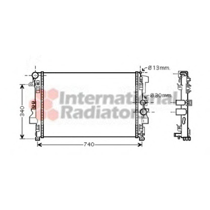 Photo Radiateur, refroidissement du moteur VAN WEZEL 30002356