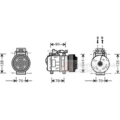 Photo Compressor, air conditioning VAN WEZEL 3000K052