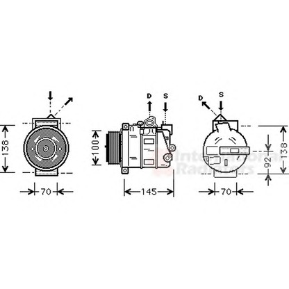 Photo Compressor, air conditioning VAN WEZEL 3000K344