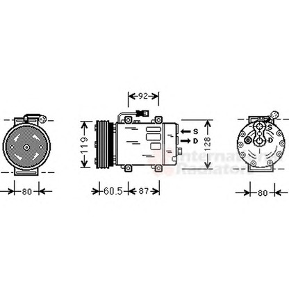 Photo Compressor, air conditioning VAN WEZEL 3200K152