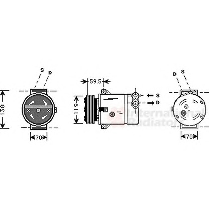 Foto Compresor, aire acondicionado VAN WEZEL 3700K273