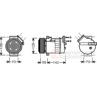 Foto Compressore, Climatizzatore VAN WEZEL 3700K313