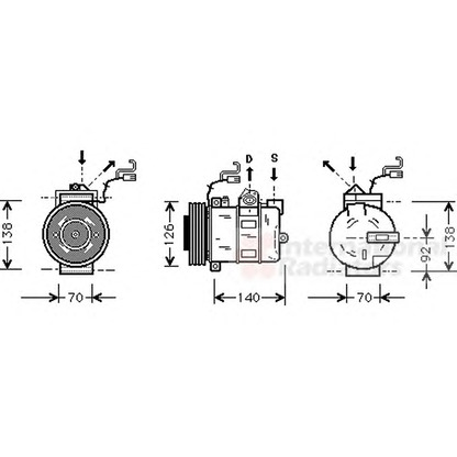 Foto Compressore, Climatizzatore VAN WEZEL 3700K327