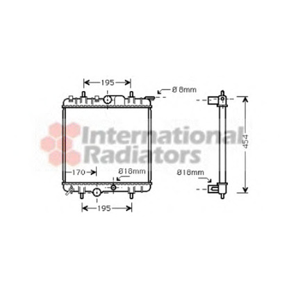 Photo Radiator, engine cooling VAN WEZEL 40002224