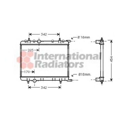 Photo Radiator, engine cooling VAN WEZEL 40002236