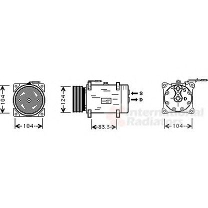 Photo Compressor, air conditioning VAN WEZEL 4300K244