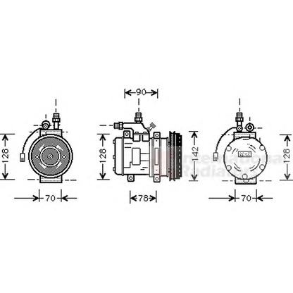 Photo Compressor, air conditioning VAN WEZEL 7400K029