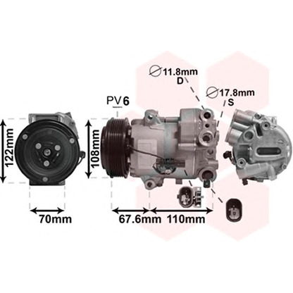 Фото Компрессор, кондиционер VAN WEZEL 3700K605