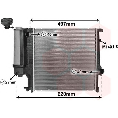 Photo Radiator, engine cooling VAN WEZEL 06002124