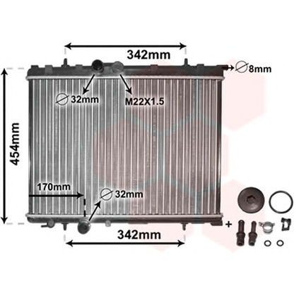 Photo Radiator, engine cooling VAN WEZEL 40002189