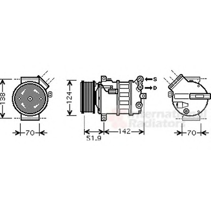 Photo Compressor, air conditioning VAN WEZEL 0100K112