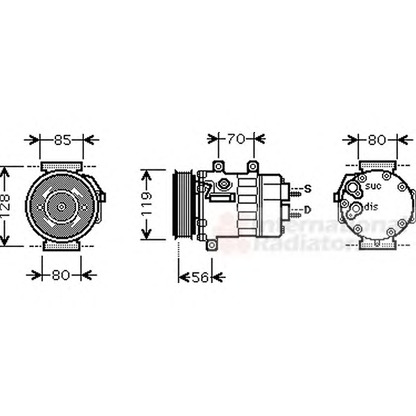 Photo Compressor, air conditioning VAN WEZEL 0900K254