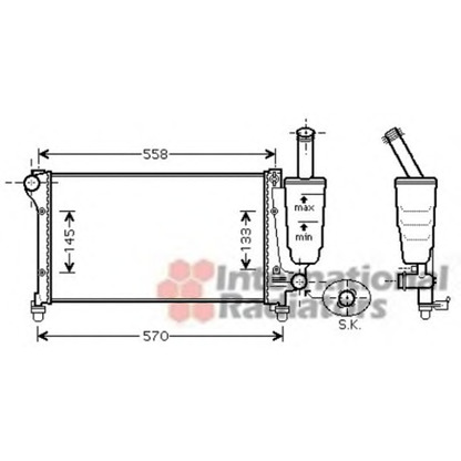 Photo Radiator, engine cooling VAN WEZEL 17002368