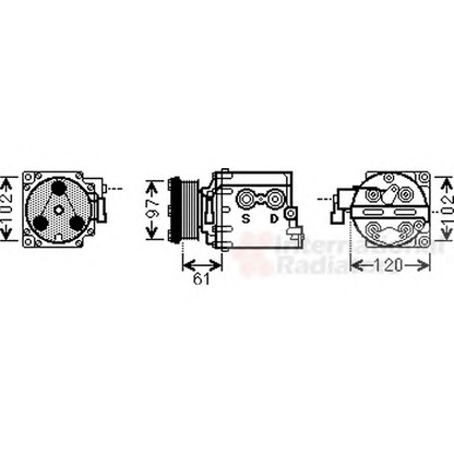 Photo Compressor, air conditioning VAN WEZEL 1800K436