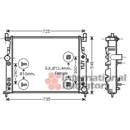 Photo Radiator, engine cooling VAN WEZEL 30002436