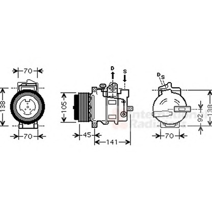 Photo Compressor, air conditioning VAN WEZEL 3000K429