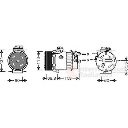 Photo Compressor, air conditioning VAN WEZEL 3700K464