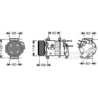 Photo Compressor, air conditioning VAN WEZEL 4000K328