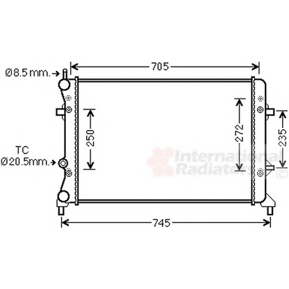 Photo Radiator, engine cooling VAN WEZEL 58002359